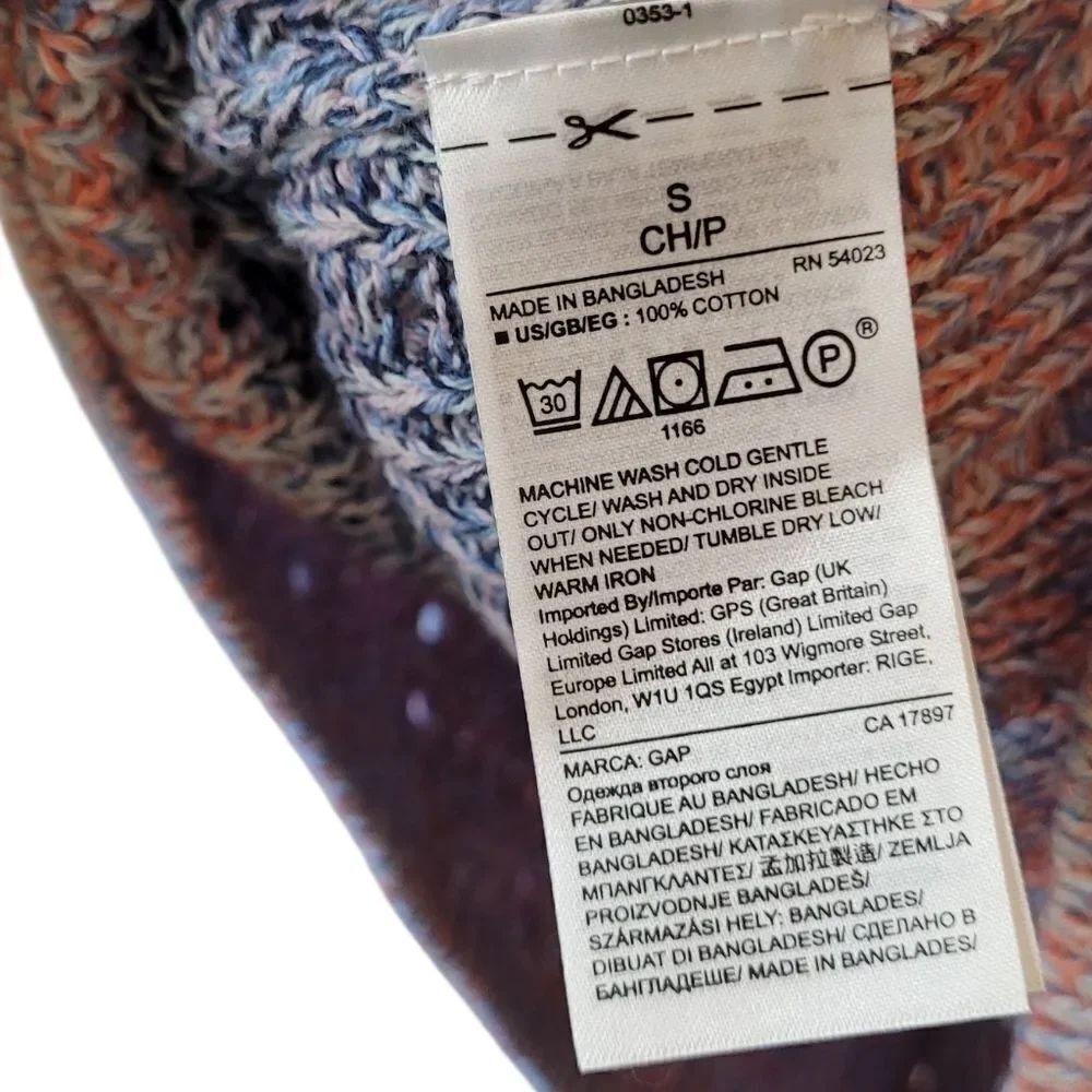Gap Women's Blue Space Dye Colorblock Sweater Size S NWT - Picture 6 of 7